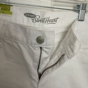 Old Navy White Jean Shorts Mid-Length